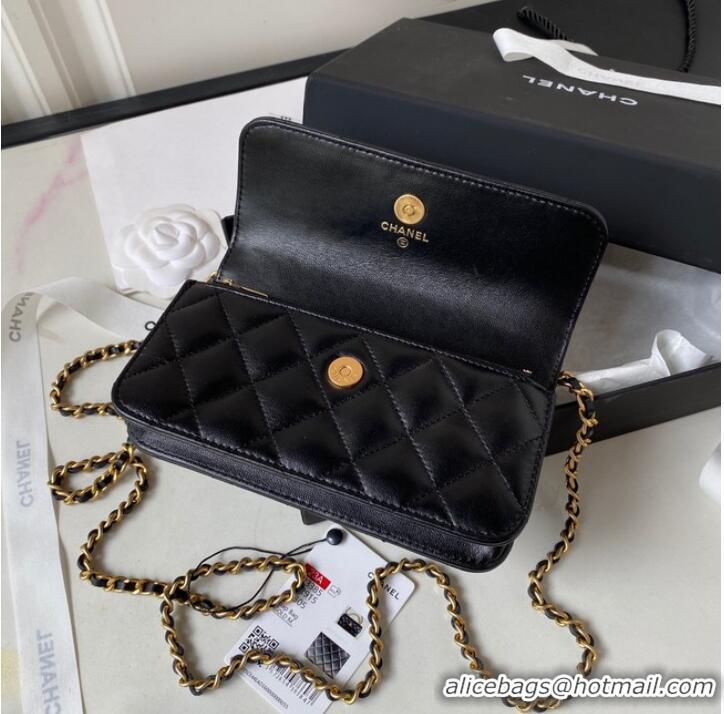 Popular Style Chanel MINI FLAP BAG WITH TOP HANDLE AP3385 black