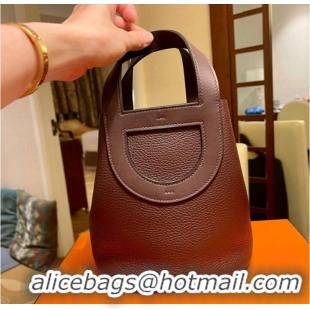 Pretty Style Hermes Original Togo Leather Bag H3602 Wine