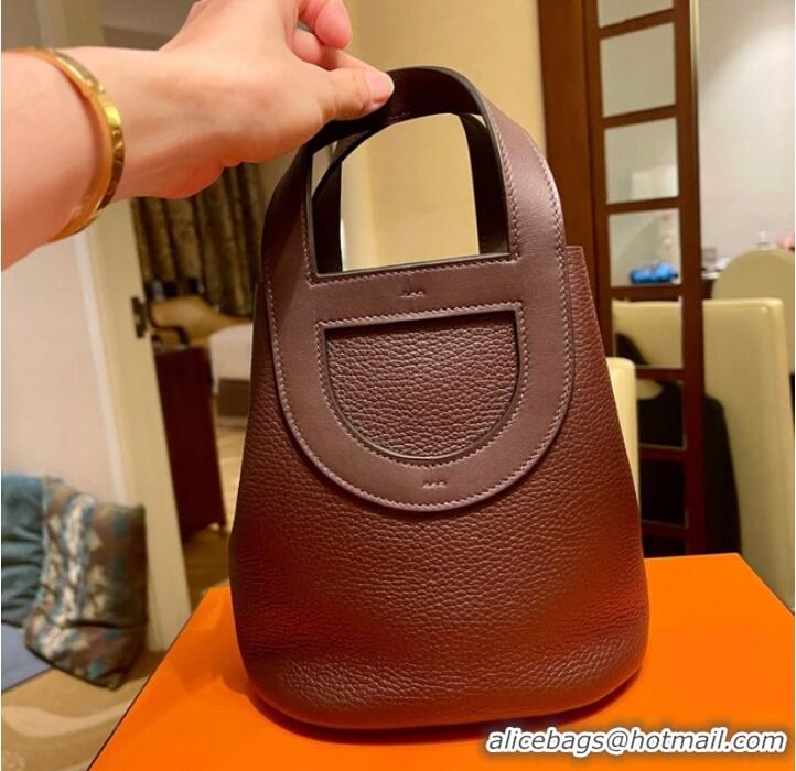 Pretty Style Hermes Original Togo Leather Bag H3602 Wine