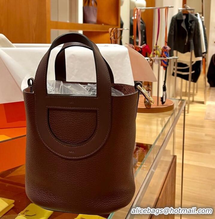 Pretty Style Hermes Original Togo Leather Bag H3602 Wine