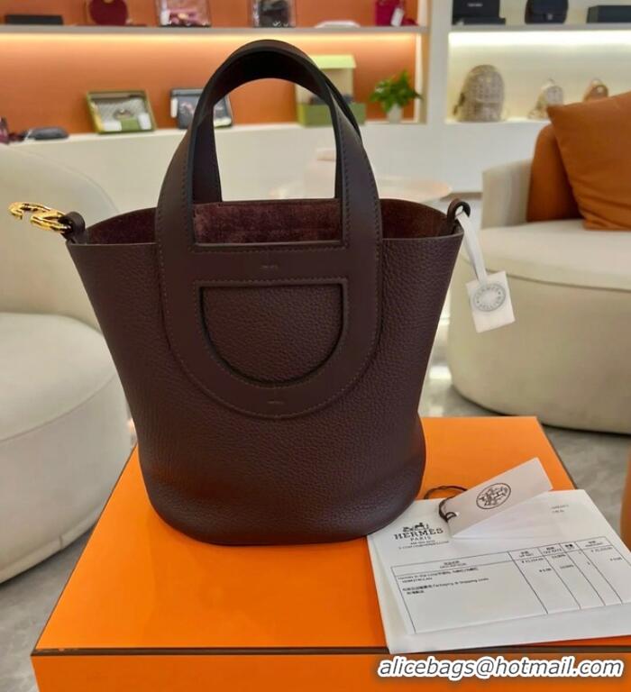 Pretty Style Hermes Original Togo Leather Bag H3602 Wine