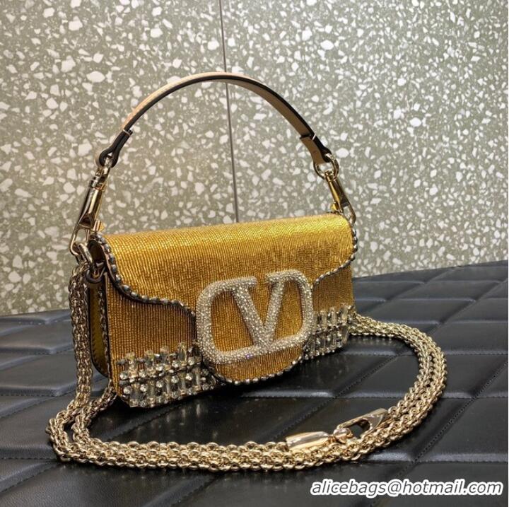 Reasonable Price Valentino Baguette Mini Re-Edition bag beads 8BS017A Gold