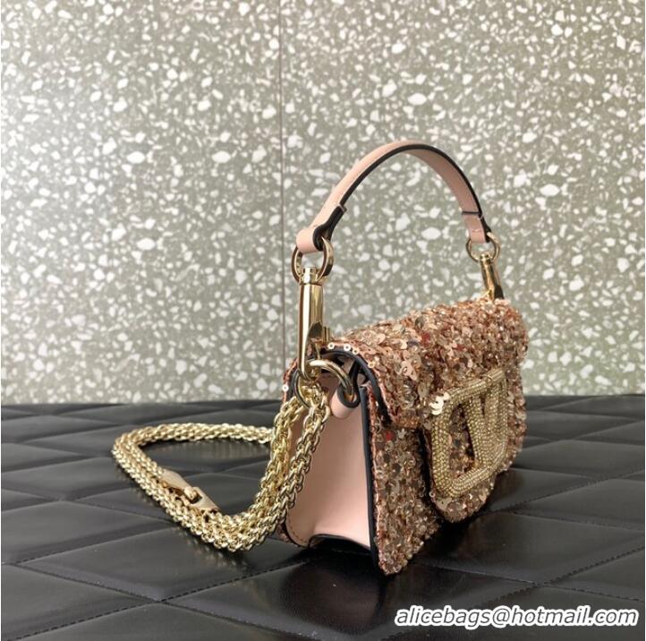 Good Product Valentino Baguette Mini sequin and leather bag 8BS017A-1