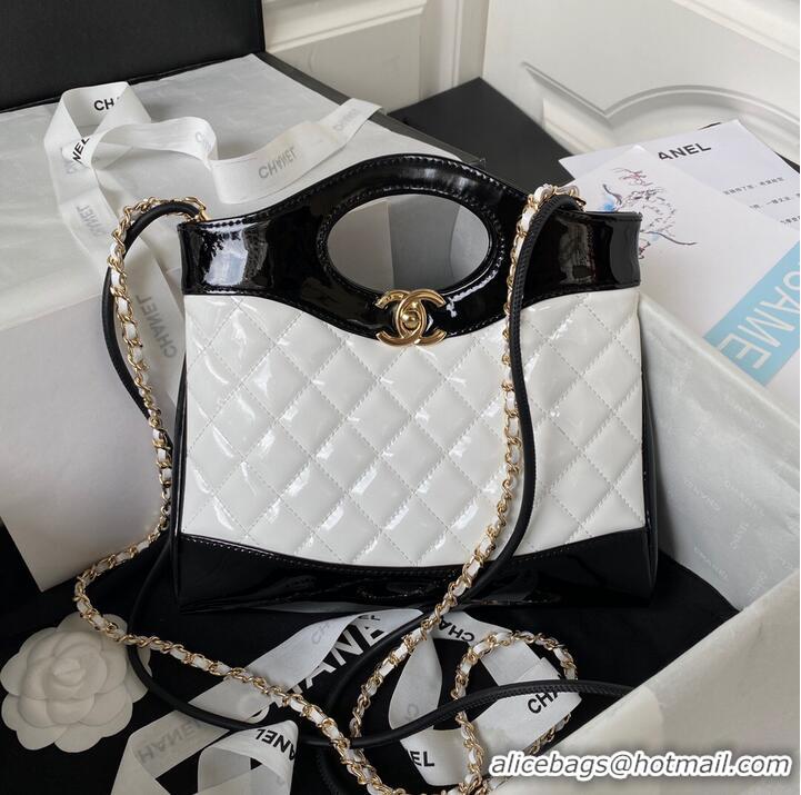 Unique Grade CHANEL 31 MINI SHOPPING BAG AS4133 White & Black