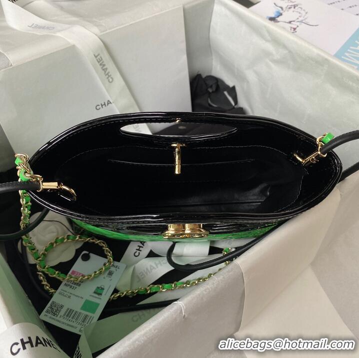 Well Crafted CHANEL 31 MINI SHOPPING BAG AS4133 green & Black