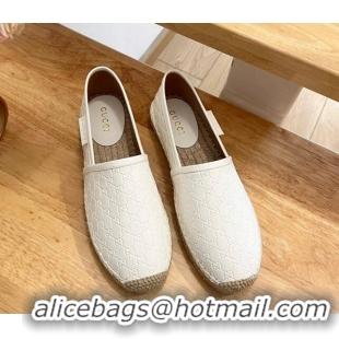 Purchase Gucci GG Leather Espadrilles White 403123