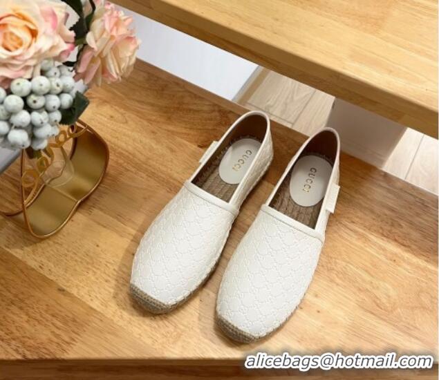 Purchase Gucci GG Leather Espadrilles White 403123