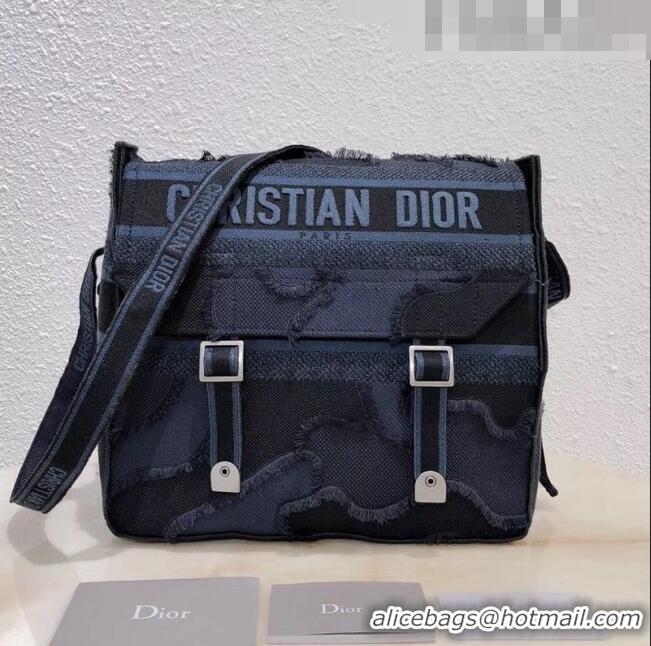 Best Fashion Dior Diorcamp Messenger Bag in Camouflage Embroidered Canvas Bag M1291 Blue