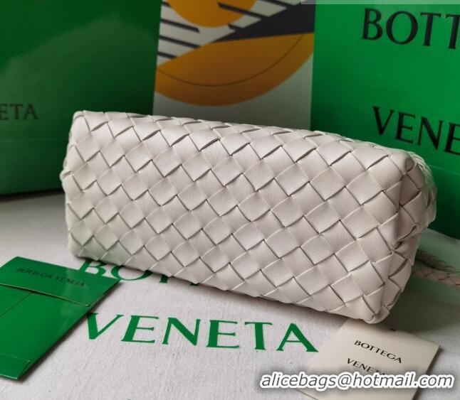 Famous Brand Bottega Veneta Small Andiamo Top Handle Bag in Intrecciato Leather 743568 White 2023