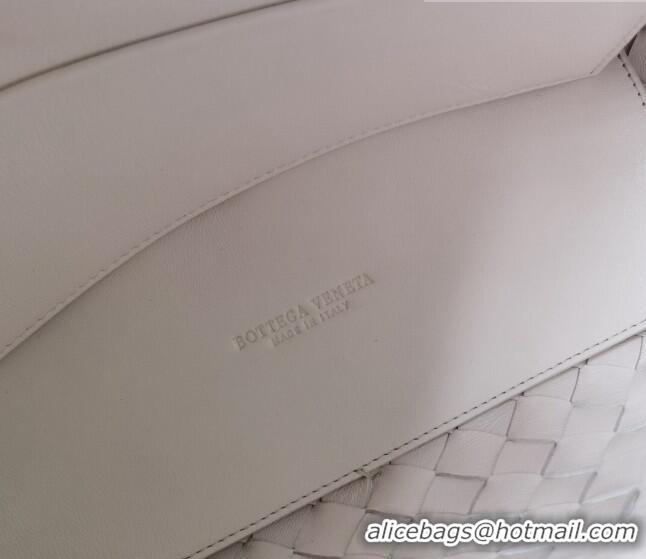 Famous Brand Bottega Veneta Small Andiamo Top Handle Bag in Intrecciato Leather 743568 White 2023