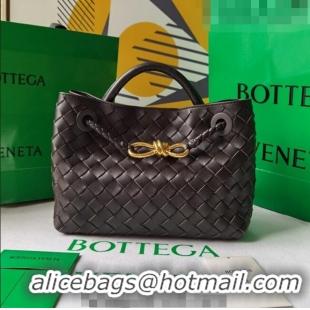 Famous Brand Bottega Veneta Small Andiamo Top Handle Bag in Intrecciato Leather Fondant 743568 Brown 2023