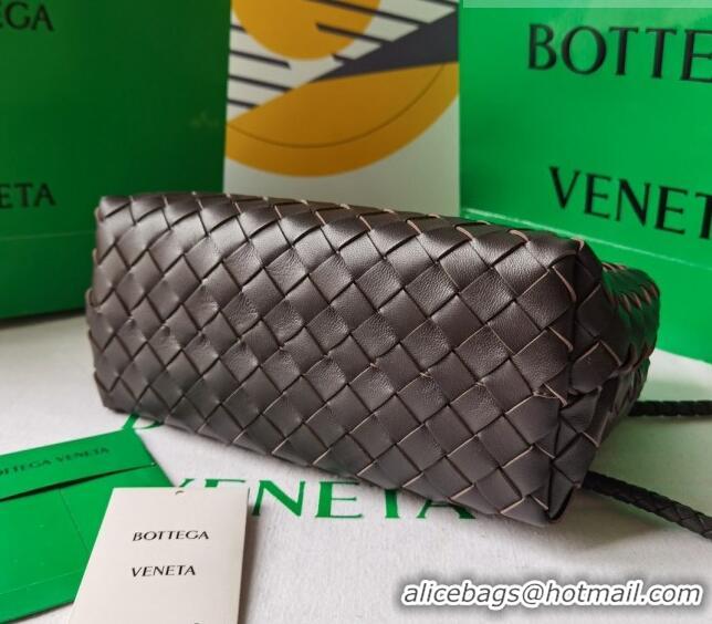 Famous Brand Bottega Veneta Small Andiamo Top Handle Bag in Intrecciato Leather Fondant 743568 Brown 2023