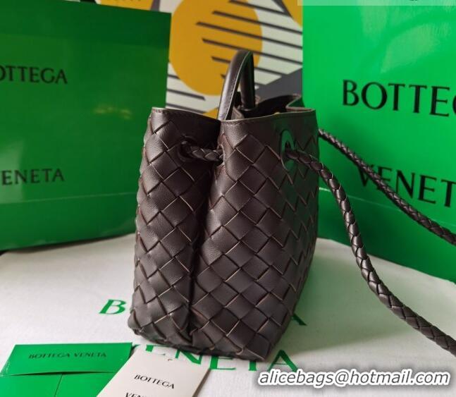 Famous Brand Bottega Veneta Small Andiamo Top Handle Bag in Intrecciato Leather Fondant 743568 Brown 2023