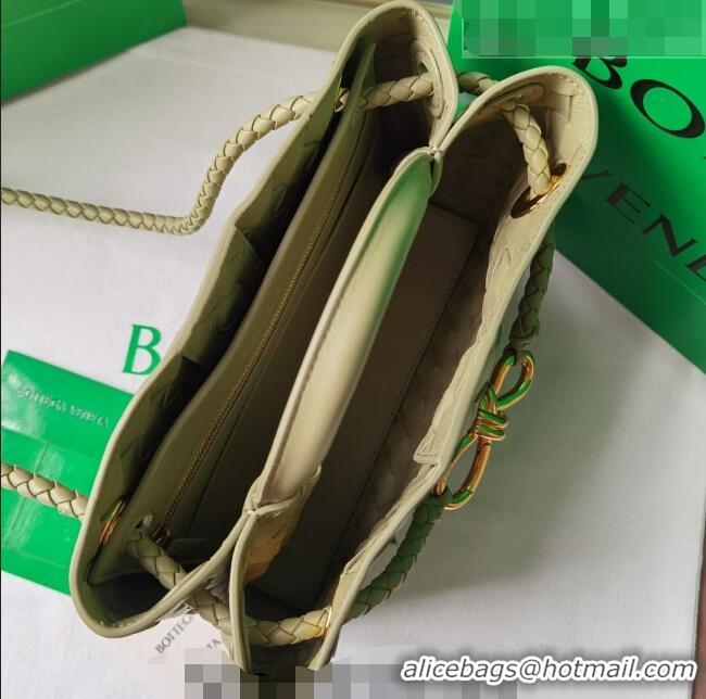 Super Quality Bottega Veneta Small Andiamo Top Handle Bag in Intrecciato Leather 743568 Travertine Green 2023