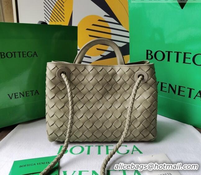 Super Quality Bottega Veneta Small Andiamo Top Handle Bag in Intrecciato Leather 743568 Travertine Green 2023