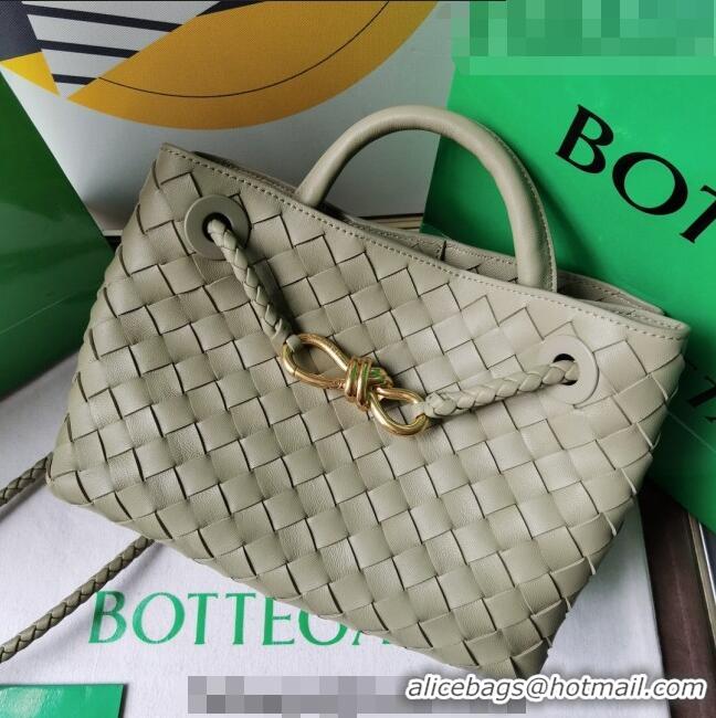 Super Quality Bottega Veneta Small Andiamo Top Handle Bag in Intrecciato Leather 743568 Travertine Green 2023