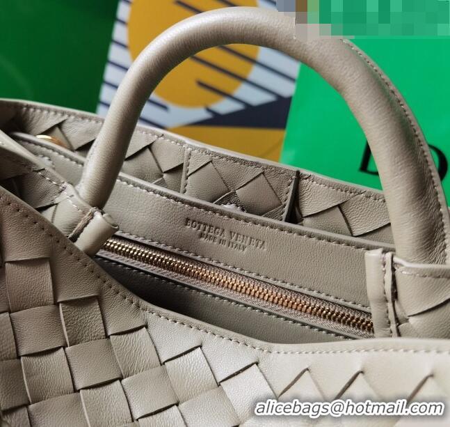 Super Quality Bottega Veneta Small Andiamo Top Handle Bag in Intrecciato Leather 743568 Travertine Green 2023