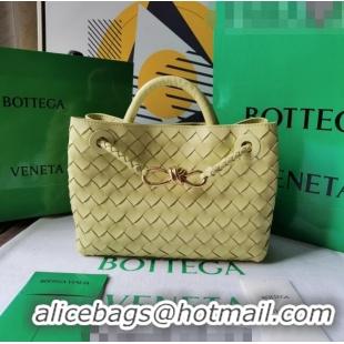 Top Quality Bottega Veneta Small Andiamo Top Handle Bag in Intrecciato Leather 743568 Ice cream Yellow 2023