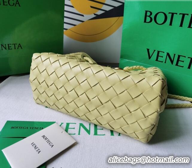 Top Quality Bottega Veneta Small Andiamo Top Handle Bag in Intrecciato Leather 743568 Ice cream Yellow 2023