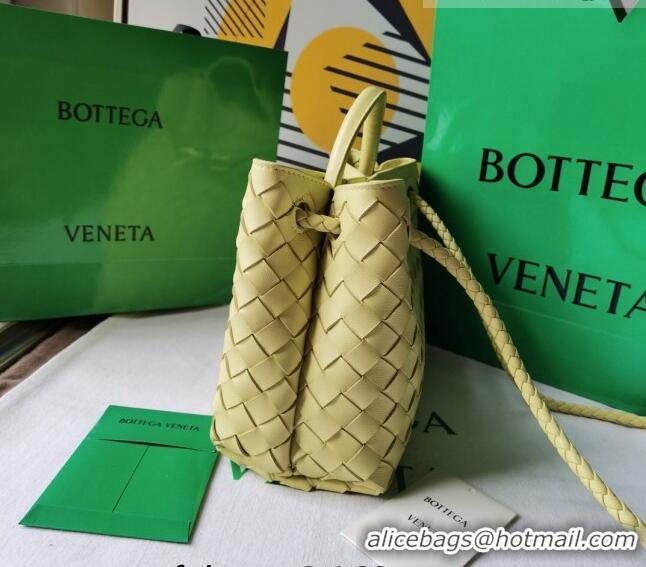 Top Quality Bottega Veneta Small Andiamo Top Handle Bag in Intrecciato Leather 743568 Ice cream Yellow 2023