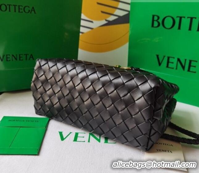 Low Cost Bottega Veneta Small Andiamo Top Handle Bag in Intrecciato Leather 743568 Black 2023