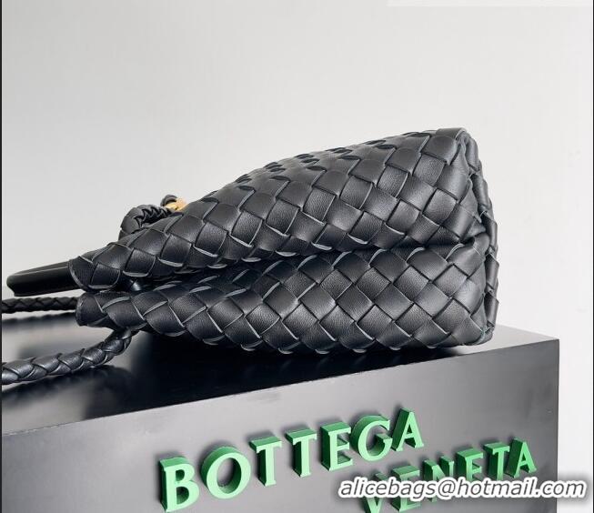 Well Crafted Bottega Veneta Medium Andiamo Top Handle Bag in Intrecciato Leather 743572 Black 2023