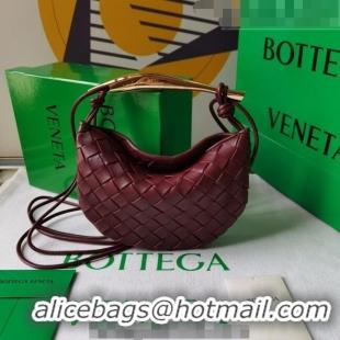 New Fashion Bottega Veneta Mini Sardine Bag in Intrecciato Leather 744267 Barolo Red 2023