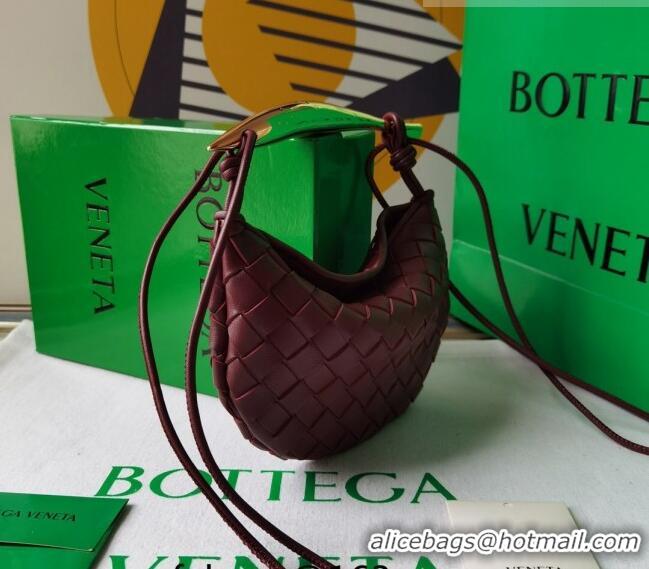 New Fashion Bottega Veneta Mini Sardine Bag in Intrecciato Leather 744267 Barolo Red 2023