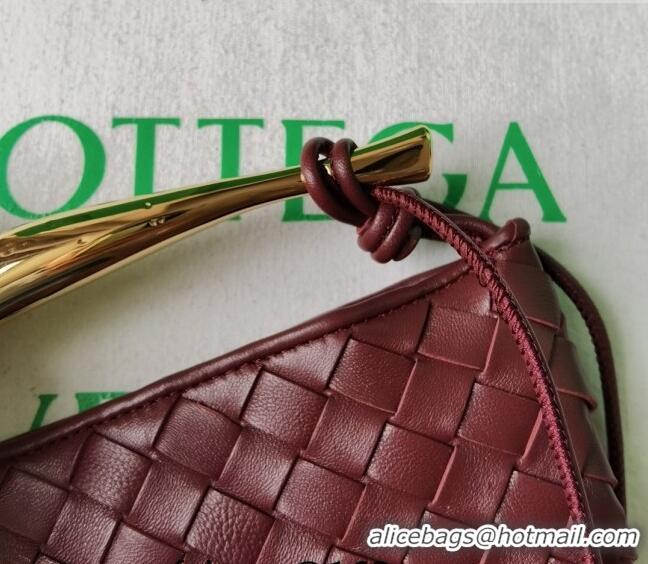 New Fashion Bottega Veneta Mini Sardine Bag in Intrecciato Leather 744267 Barolo Red 2023