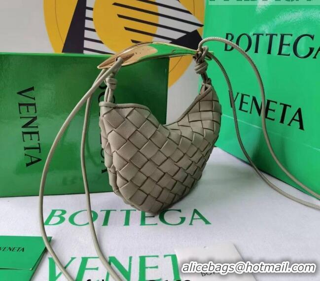 Best Price Bottega Veneta Mini Sardine Bag in Intrecciato Leather 744267 Travertine Green 2023