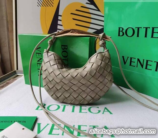 Best Price Bottega Veneta Mini Sardine Bag in Intrecciato Leather 744267 Travertine Green 2023