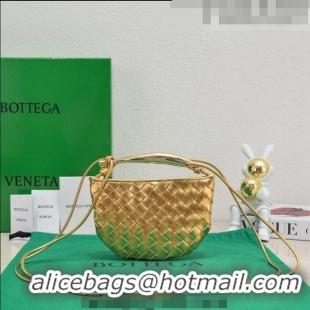 Buy Fashionable Bottega Veneta Mini Sardine Bag in Intrecciato Leather 744267 Gold 2023