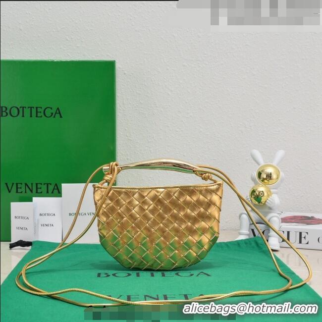 Buy Fashionable Bottega Veneta Mini Sardine Bag in Intrecciato Leather 744267 Gold 2023