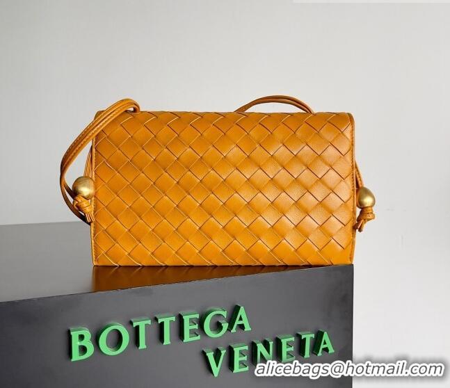 Best Price Bottega Veneta Trio Pouch On Strap Bag in Intrecciato 717435 Cob Orange 2023