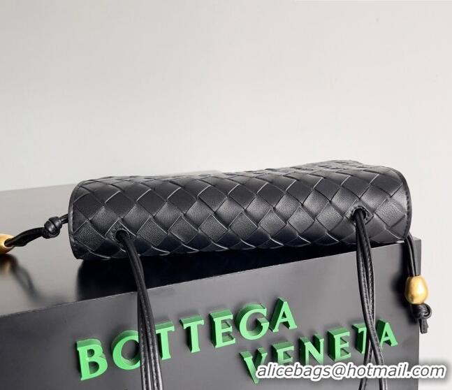 Famous Brand Bottega Veneta Trio Pouch On Strap Bag in Intrecciato 717435 Black 2023