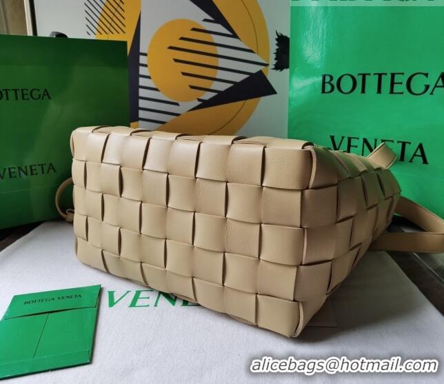 Popular Style Bottega Veneta Bowling Cassette Bag in Intreccio Leather 730327 Porridge Beige 2023