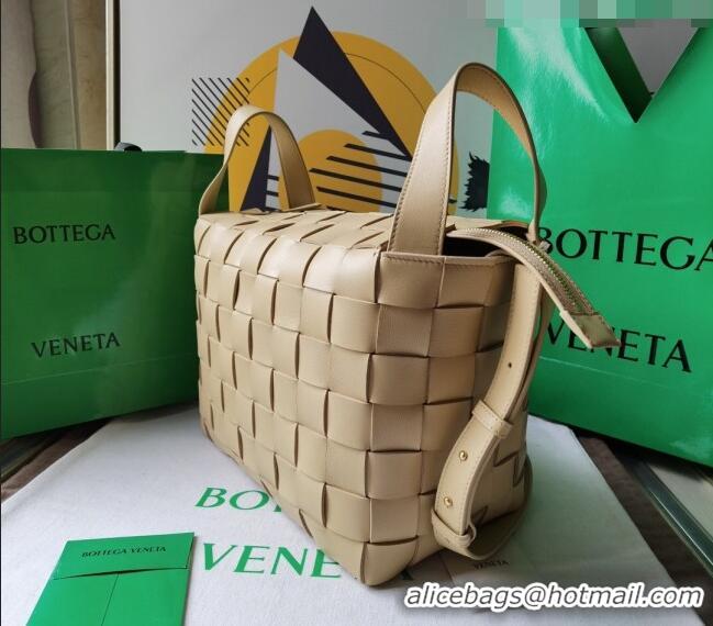 Popular Style Bottega Veneta Bowling Cassette Bag in Intreccio Leather 730327 Porridge Beige 2023