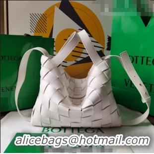 Discount Bottega Veneta Bowling Cassette Bag in Intreccio Leather 730327 White 2023