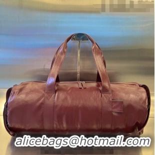 Traditional Specials Bottega Veneta Leather Gym Bag 731192 Burgundy 2023