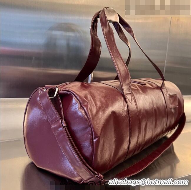 Traditional Specials Bottega Veneta Leather Gym Bag 731192 Burgundy 2023