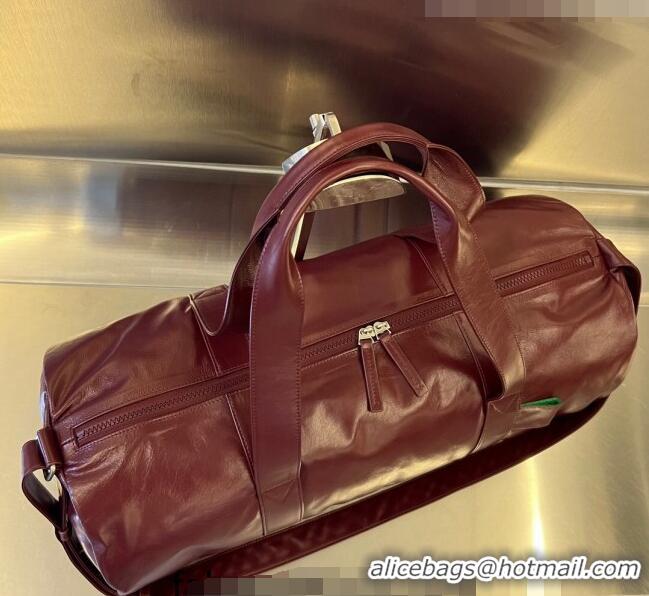 Traditional Specials Bottega Veneta Leather Gym Bag 731192 Burgundy 2023