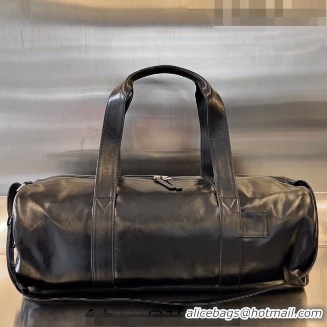 Well Crafted Bottega Veneta Leather Gym Bag 731192 Black 2023