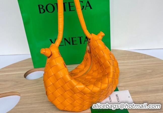 Top Quality Bottega Veneta Small Turn Pouch in Intrecciato leather 701023 Orange 2023