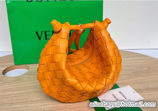 Top Quality Bottega Veneta Small Turn Pouch in Intrecciato leather 701023 Orange 2023