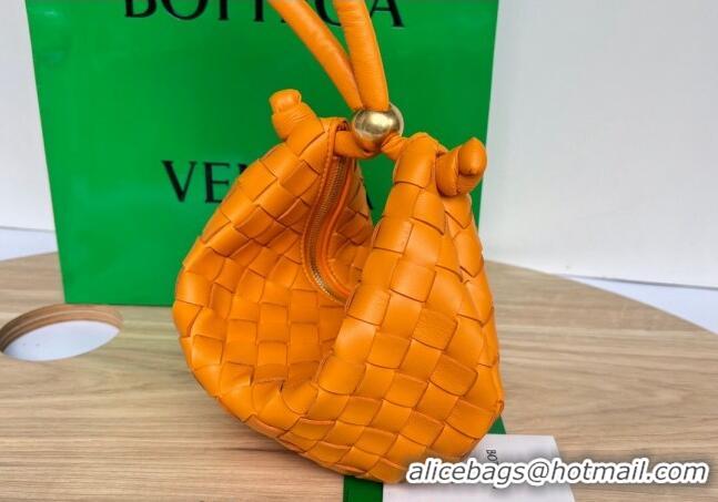 Top Quality Bottega Veneta Small Turn Pouch in Intrecciato leather 701023 Orange 2023