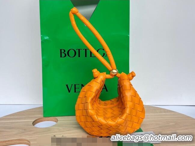 Top Quality Bottega Veneta Small Turn Pouch in Intrecciato leather 701023 Orange 2023