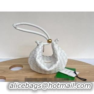 Pretty Style Bottega Veneta Small Turn Pouch in Intrecciato leather 701023 White 2023