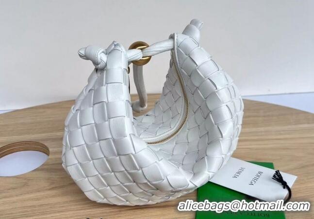 Pretty Style Bottega Veneta Small Turn Pouch in Intrecciato leather 701023 White 2023