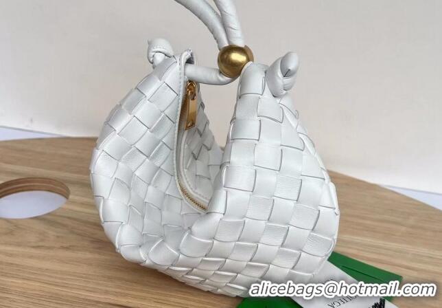 Pretty Style Bottega Veneta Small Turn Pouch in Intrecciato leather 701023 White 2023