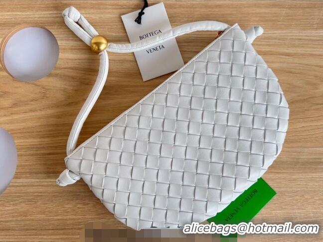 Pretty Style Bottega Veneta Small Turn Pouch in Intrecciato leather 701023 White 2023